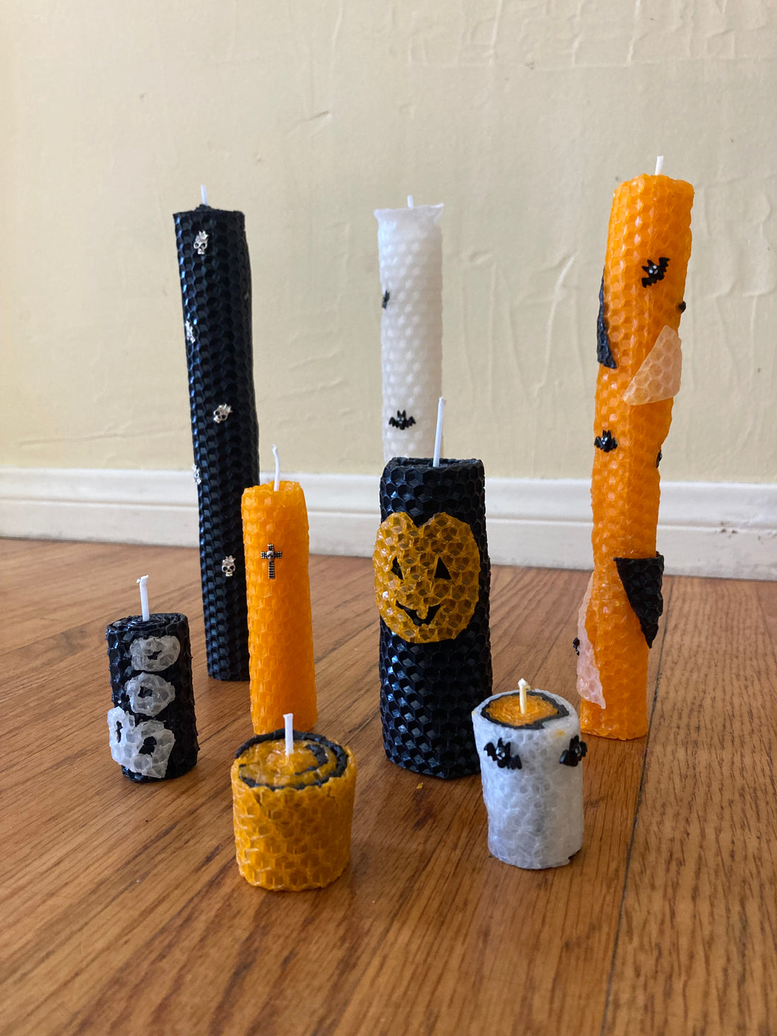 Rolled Beeswax Candles For Halloween!